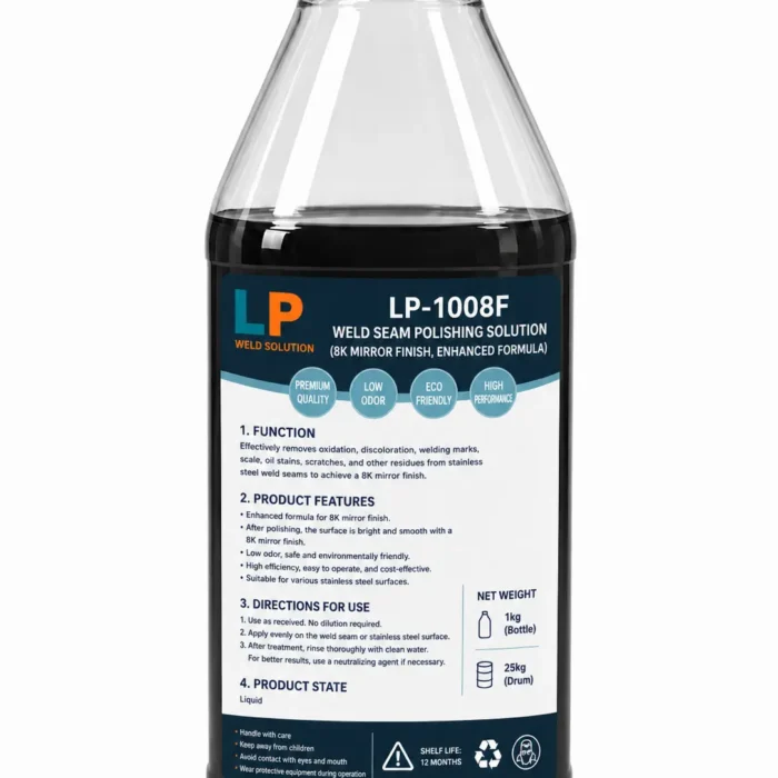 Weld bead polishing solution for stainless steel 8K mirror finish