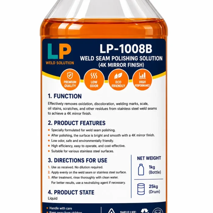 Weld bead polishing solution for stainless steel 4K mirror finish