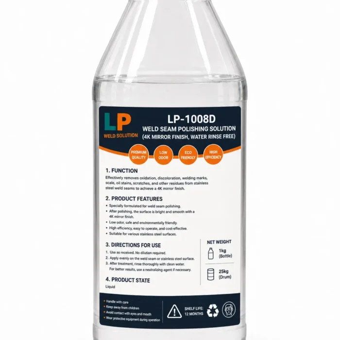 Weld seam polishing solution for stainless steel 4K mirror finish